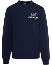 EA7 - Round Collar Long Sleeve Sweater - Lyst