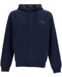 A.P.C. - Logo Printed Drawstring Hoodie - Lyst