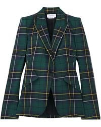 McQueen - Peak-Lapel Tartan-Plaid Blazer - Lyst