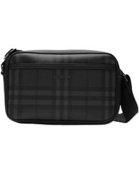 Burberry - Checked Logo Messenger Bag - Lyst