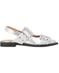 Ganni - Pointed-Toe Mary Jane Shoes - Lyst