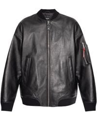 DSquared² - Zip-Up Leather Jacket - Lyst