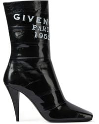 Givenchy - Logo Printed Square-Toe Boots - Lyst