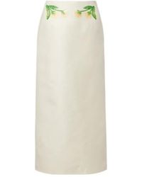 Leo - Quinn Embellished Wool And Silk Midi Skirt - Lyst