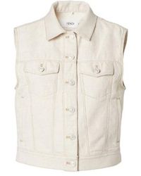 Fendi - Ivory Selleria Denim Gilet - Lyst