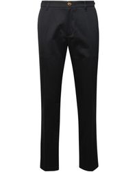 Versace - Pleat-Detailed Tapered-Leg Chino Trousers - Lyst