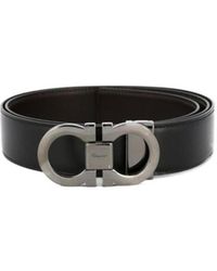 Ferragamo - Ferragamo Gancini Reversible Leather Belt - Lyst