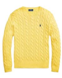 Polo Ralph Lauren - Logo Embroidered Cable-Knit Jumper - Lyst