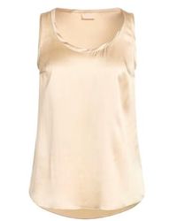 Brunello Cucinelli - Round-Neck Sleeveless Satin Top - Lyst