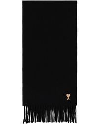 Ami Paris - Wool Scarf With Ami De Coeur Patch - Lyst