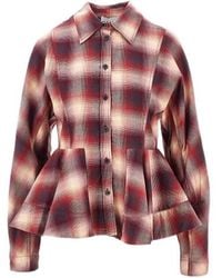 Ganni - Check Flannel Shirt - Lyst