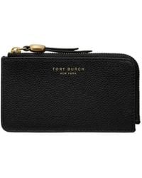 Tory Burch - Logo Detailed Zipped Card Holder - Lyst