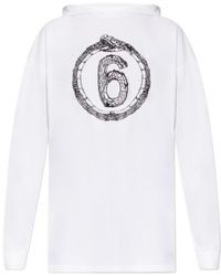 MM6 by Maison Margiela - Logo-Print Hooded Dress - Lyst