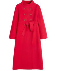 Valentino - Double-Breasted High Neck Coat - Lyst