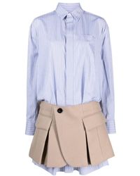 Sacai - Long Sleeved Skirt-Overlay Shirt Dress - Lyst