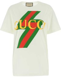 Gucci - Web Lightning-Print Round-Neck T-Shirt - Lyst