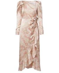 Alessandra Rich - Bow-Detail Floral Silk Satin Midi Dress - Lyst