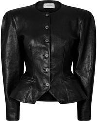 Magda Butrym - Round Neck Leather Jacket - Lyst