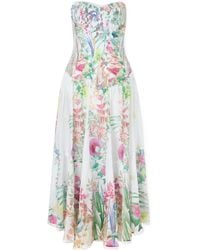 Charo Ruiz - Lace-Trim Floral Dress - Lyst