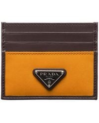 Prada - Triangle-Logo Two-Toned Cardholder - Lyst