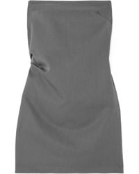 St. Agni - Strapless Cutout Wool-Blend Twill Mini Dress - Lyst