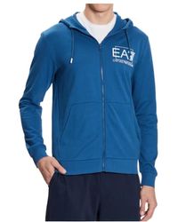 EA7 - Hooded Zip-Up Sweatshirt - Lyst