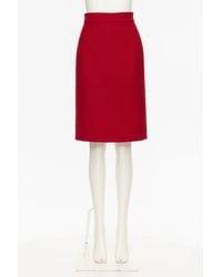Valentino - Plain Wool Tweed Midi Skirt - Lyst
