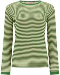 Valentino - Striped Crewneck Knitted T-Shirt - Lyst