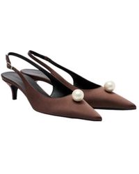 Magda Butrym - Embellished Satin Slingback Pumps - Lyst