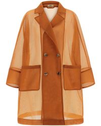 Herno - Double-Breasted Mesh Coat - Lyst