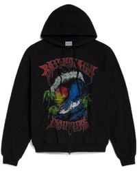 Balenciaga - Cotton Graphic Zip-Up Hoodie - Lyst