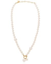 Ferragamo - Ferragamo Gancini Pendant Embellished Necklace - Lyst