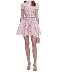 Self-Portrait Lace Bodice Mini Dress in White | Lyst
