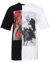 McQueen - Logo Round Collar Short-Sleeved T-Shirt - Lyst
