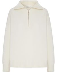 Max Mara - Oversized Wool Sweater With Wide Collar - Lyst