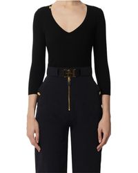 Elisabetta Franchi - Ribbed V-Neck Sweater - Lyst