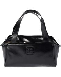 Miu Miu - Logo-Detailed Zipped Top Handle Bag - Lyst