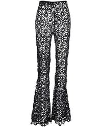 Norma Kamali - Flower Detailed Knit Flared Pants - Lyst