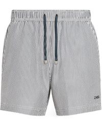 ZEGNA - Striped Swim Trunks - Lyst