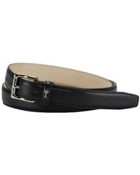 Ami Paris - Logo-Plaque Leather Belt - Lyst