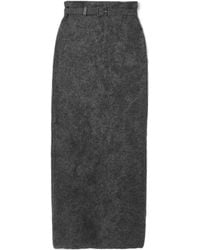 Adam Lippes - Levi Belted Brushed-Cashmere Midi Skirt - Lyst
