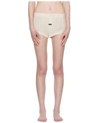 OPEN YY - Tab Logo-Patch Mini Shorts - Lyst