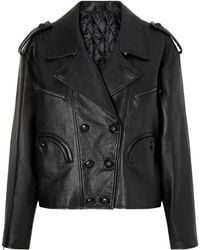 Blazé Milano - Double-Breasted Leather Jacket - Lyst