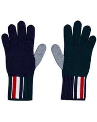 Thom Browne - Fun Mix Intarsia-Knit Logo Wool Gloves - Lyst