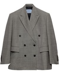 Prada - Double-Breasted Tailored Blazer - Lyst