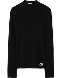 Burberry - Logo Patch Ribbed-Knit Jumper - Lyst