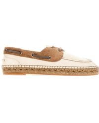 Brunello Cucinelli - Panelled Lace-Up Flat Shoes - Lyst
