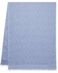 Ferragamo - Ferragamo Monogram Jacquard Fringed-Edge Scarf - Lyst