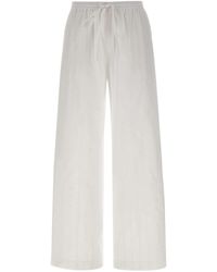 Loulou de Saison - Macao Striped Drawstring Straight Trousers - Lyst