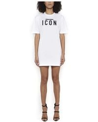 DSquared² - Logo Details T-Shirt Dress - Lyst